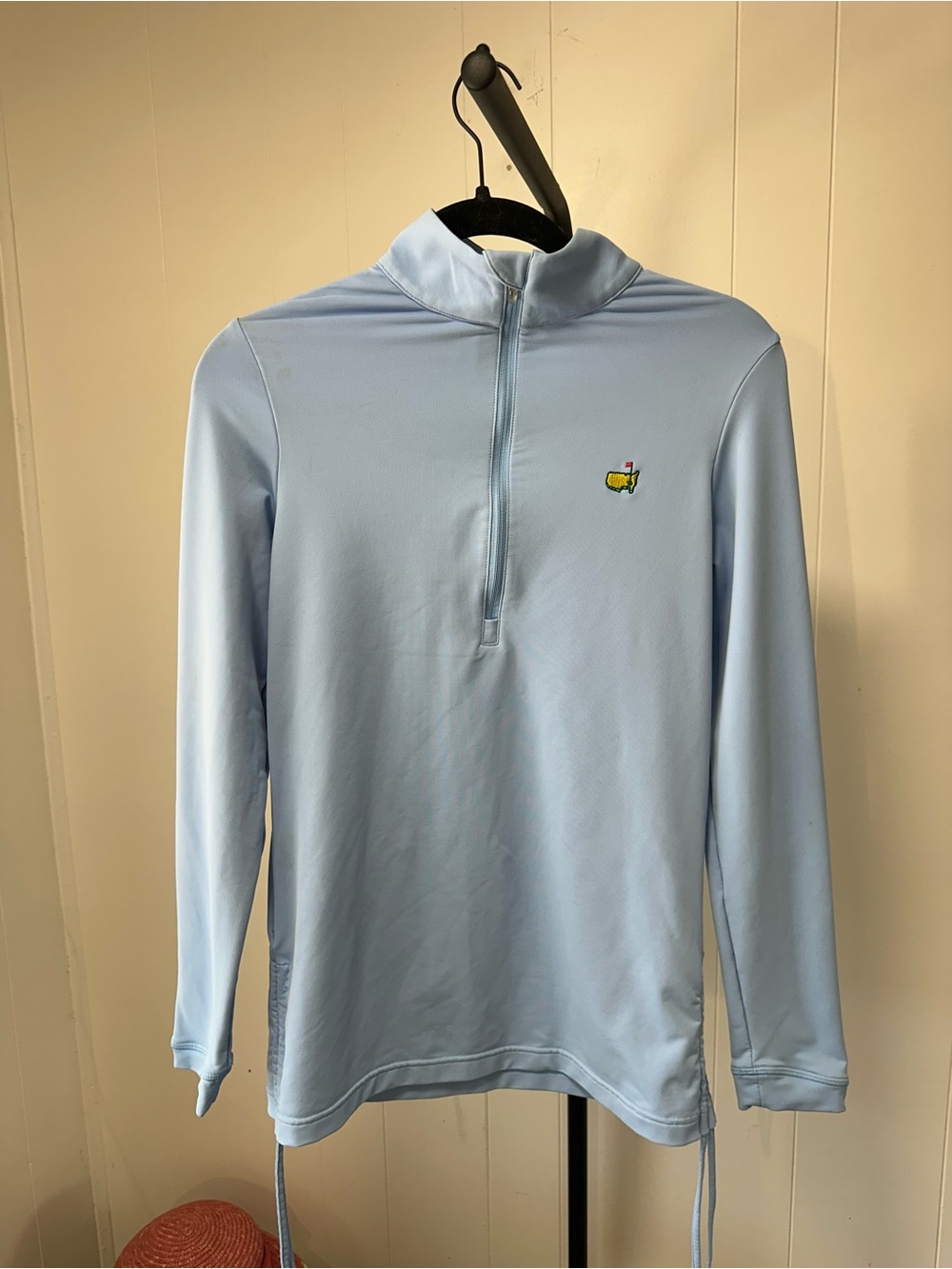 Magnolia Lane Light Blue Long Sleeve Quarter-Zip Pullover with Golf Pin Logo S